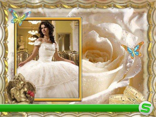 Фоторамка - невеста и роза