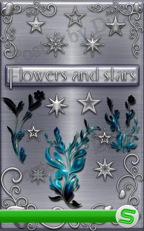 Flowers and stars brushes