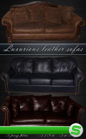 Luxurious leather sofas - Роскошные кожаные диваны в png