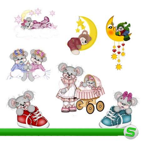 Коллекция детского клипарта - мышки (PNG)
