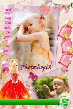 Детская фоторамка на два фото для девочек – Страницы из жизни ребенка