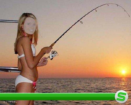 Шаблон для фотошоп - Рыбалка на закате!