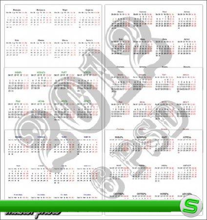 Календарная сетка на 2012 год