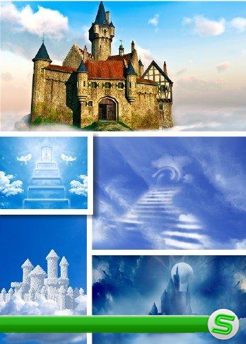 Воздушные замки в облаках - растровый клипарт | Castle and Cloud