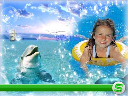Детская рамка для фото - С дельфинами