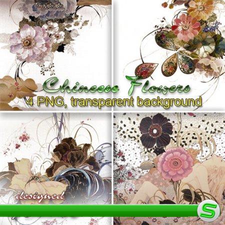 Клипарт PNG - Китайские цветочные композиции