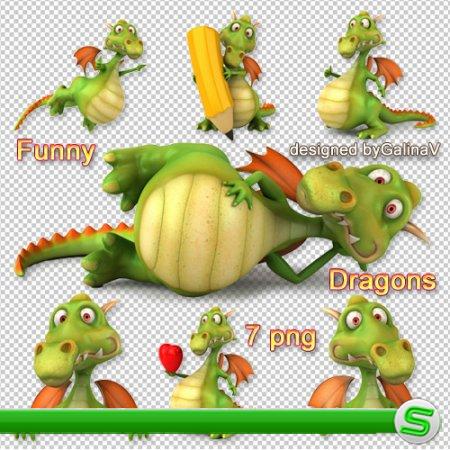 Клипарт Забавные драконы | Funny Dragons PNG