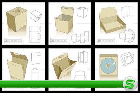 Чертежи различных коробок от shutterstock