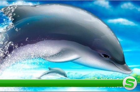 Многослойный PSD исходник - Дельфин