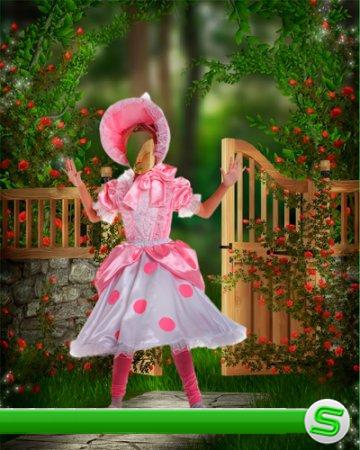 Шаблон для фотошопа – Девочка в розовом платье