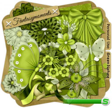 Скрап-набор в зелёных тонах - Зелёные фантазии