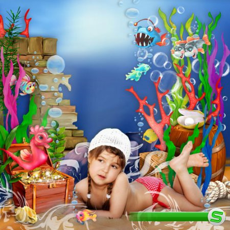Детский морской скрап-набор - Что скрывает океан