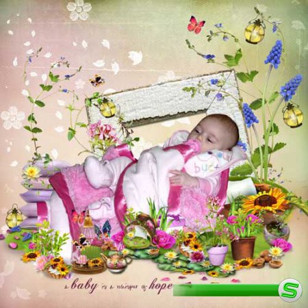 Красивый цветочный скрап-комплект - Яркий денёк для малыша 