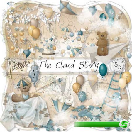 Нежный детский скрап-комплект - Облачная история 