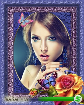 Цветочная рамка - Благоухание роз и прелестные бабочки