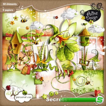 Нарисованный оригинальный скрап-комплект - Секреты сада 
