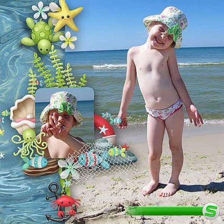 Очаровательный детский скрап-комплект - Морское сафари 