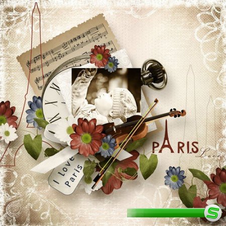 Очаровательный романтический скрап-комплект - Париж 