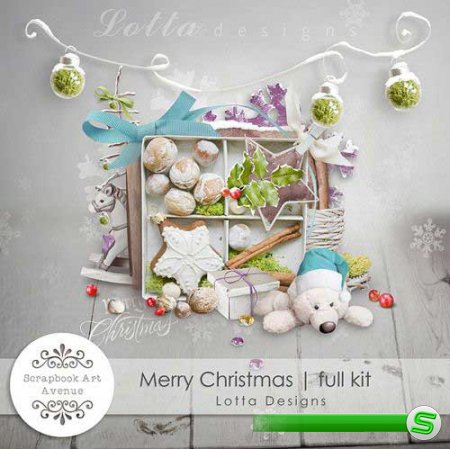 Прекрасный рождественский скрап-комплект - Весёлого Рождества 