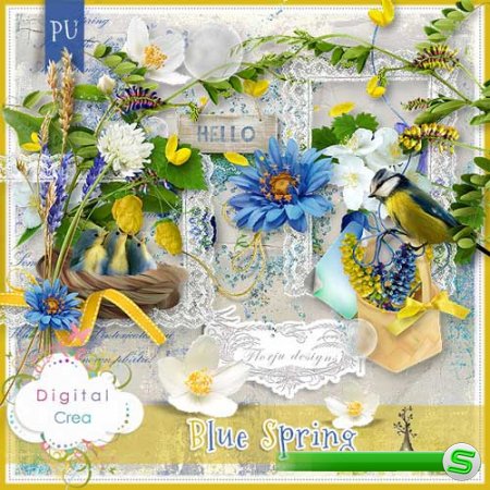 Весенний скрап-комплект - Голубая весна 