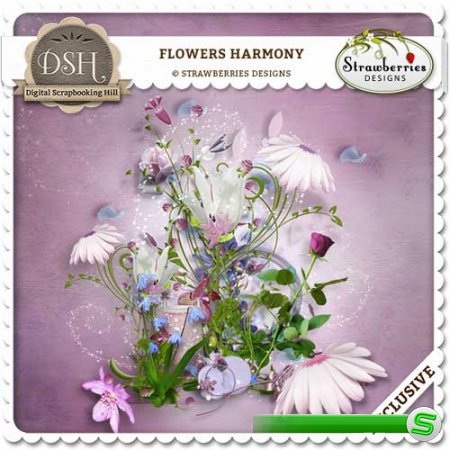 Прекрасный цветочный скрап-комплект - Гармония цветов 
