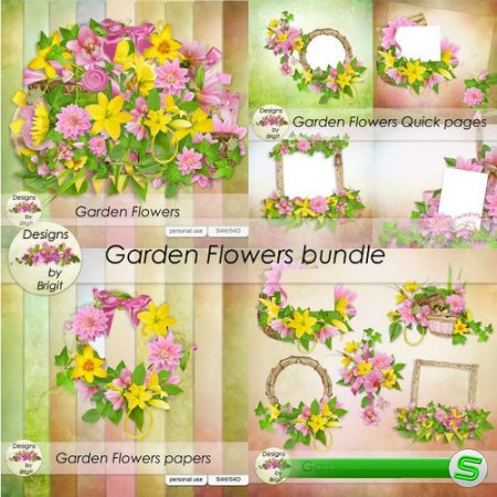 Изумительный цветочный скрап-комплект - Цветочный сад 