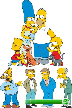 Персонажи мультфильма "Симпсоны" - векторный сток
