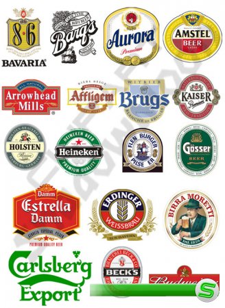 Векторные логотипы, эмблемы и этикетки зарубежного пива (часть первая)