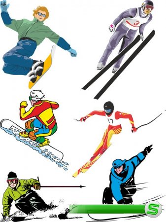 Зимние виды спорта (подборка вектора)
