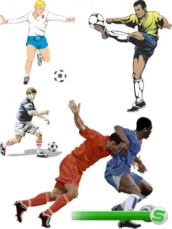 Футболисты и футбол: векторная подборка
