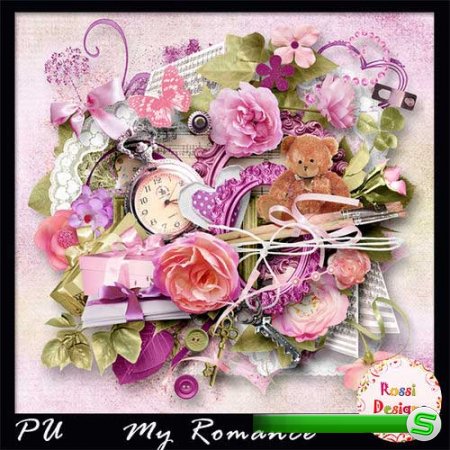 Красивый цветочный скрап-комплект - Мой романс 