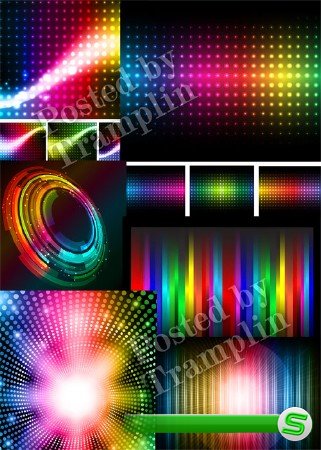 Радужные светящиеся фоны в векторе - Iridescent shining backgrounds in a vector