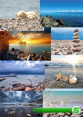 Море, камни, берег, небо – Растровый клипарт