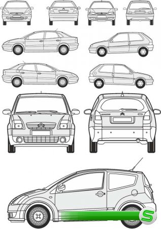 Автомобили Citroen - векторные отрисовки в масштабе