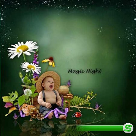 Сказочный скрап-комплект - Волшебная ночь в лесу 