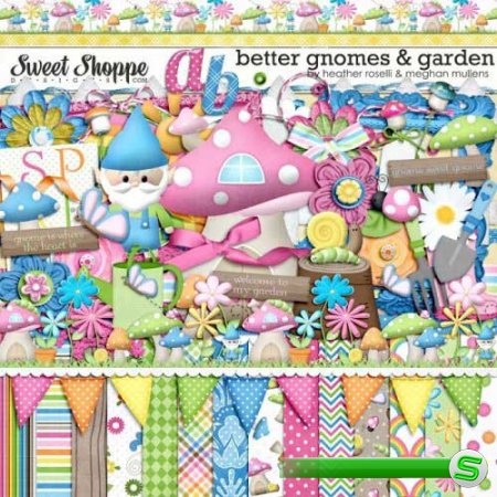 Сказочный детский скрап-комплект - Садовые гномики 