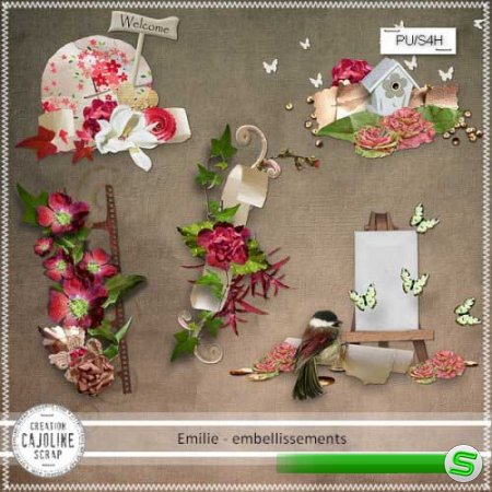 Цветочный скрап-комплект - Эмили 