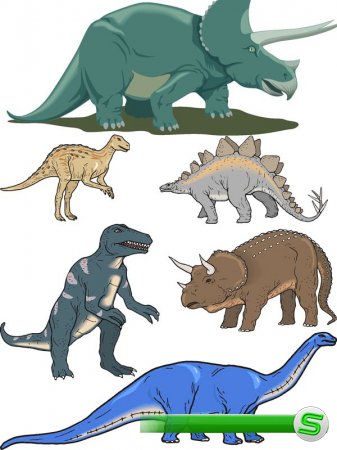 Подборка динозавров в векторе