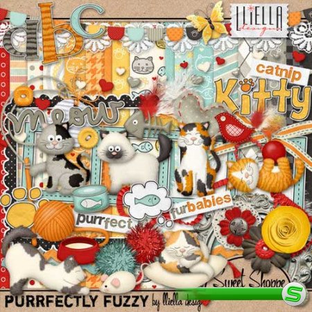 Забавный скрап-комплект для любителей кошек - Purrfectly  Fuzzy 