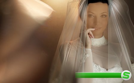  Шаблон для фото - Невеста в белом платье 