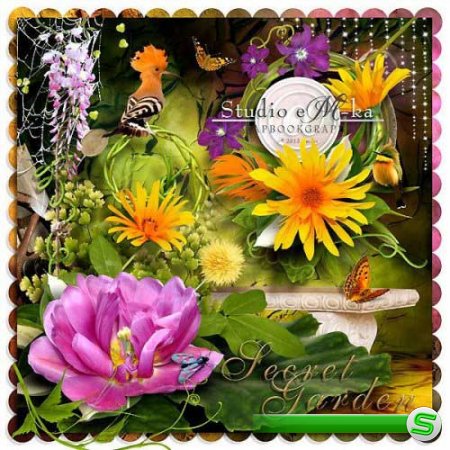 Цветочный скрап-комплект - Таинственный сад 