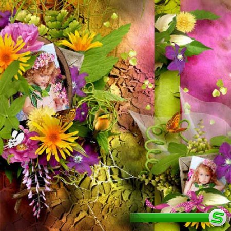 Цветочный скрап-комплект - Таинственный сад 