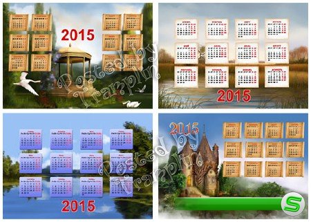 Набор настенных календарей на 2015 год – Календарные сетки