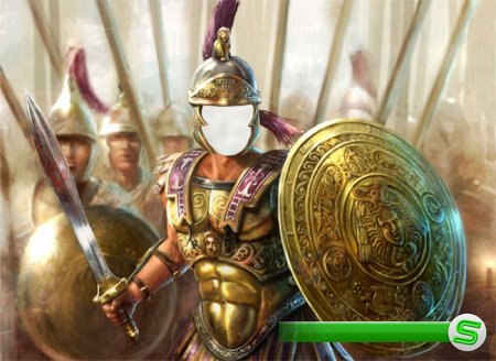  Photoshop шаблон - Римский воин 