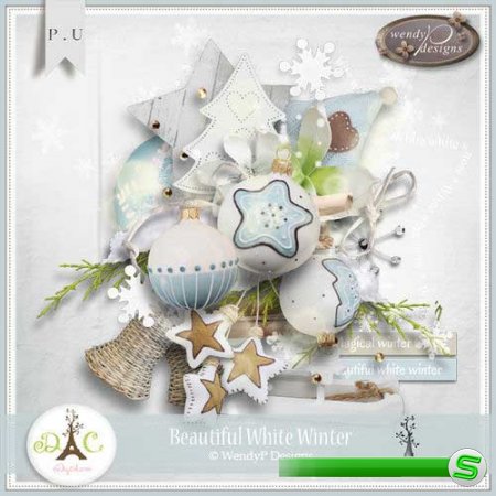 Зимний скрап-комплект - Красивая белая зима 