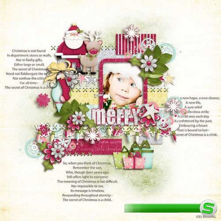 Детский новогодний скрап-комплект - Рождество с Санта Клаусом 