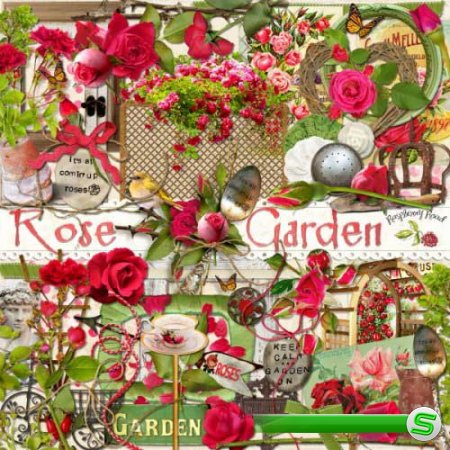 Цветочный скрап-комплект - Розовый сад 
