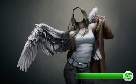  Девушка ангел с крыльями - Шаблон для девушек 