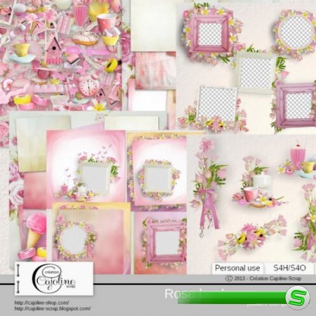 Цветочный скрап-комплект - Rose Bonbon 
