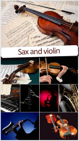 Скрипка и саксафон - Растровые изображения